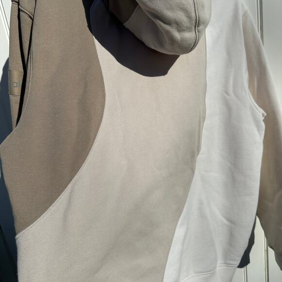Alo Yoga Make Waves Hoodie Ivory Bone Gravel XS Womens / XXS Mens Sweatshirt EUC - Picture 14 of 16